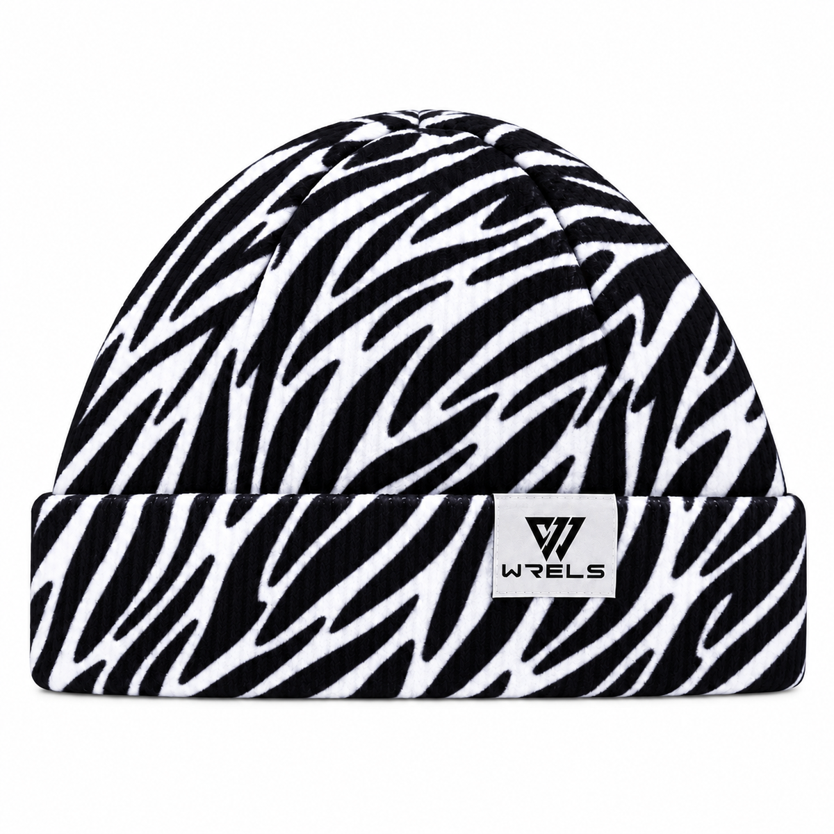 The Summit Knit | Fleece-Lined Winter Beanie - Black White - Product detail