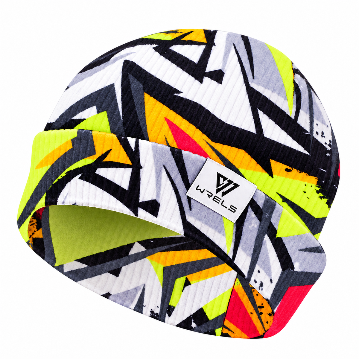 The Summit Knit | Fleece-Lined Winter Beanie - Black and White Yellow - Product detail