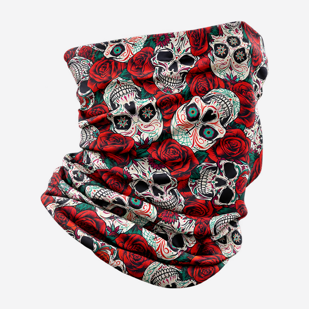 The Cipher | Ice Silk Street-Edge Gaiter - Skulls & Roses - Product detail