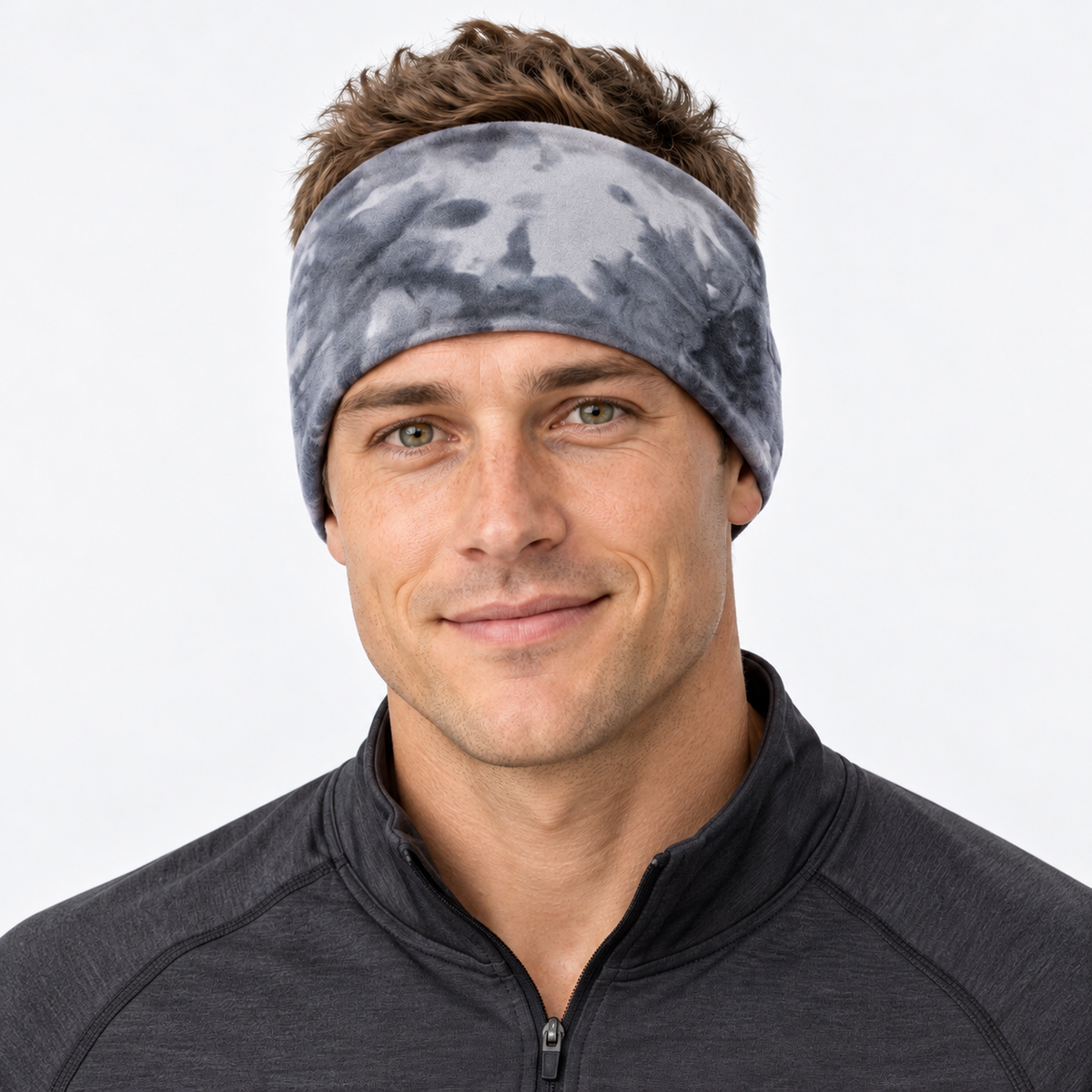 The Winter Pace | Wide Thermal Sports Headband - Grey - Model