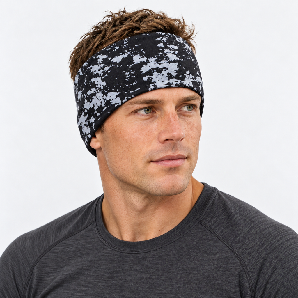 The Winter Pace | Wide Thermal Sports Headband - Black - Model