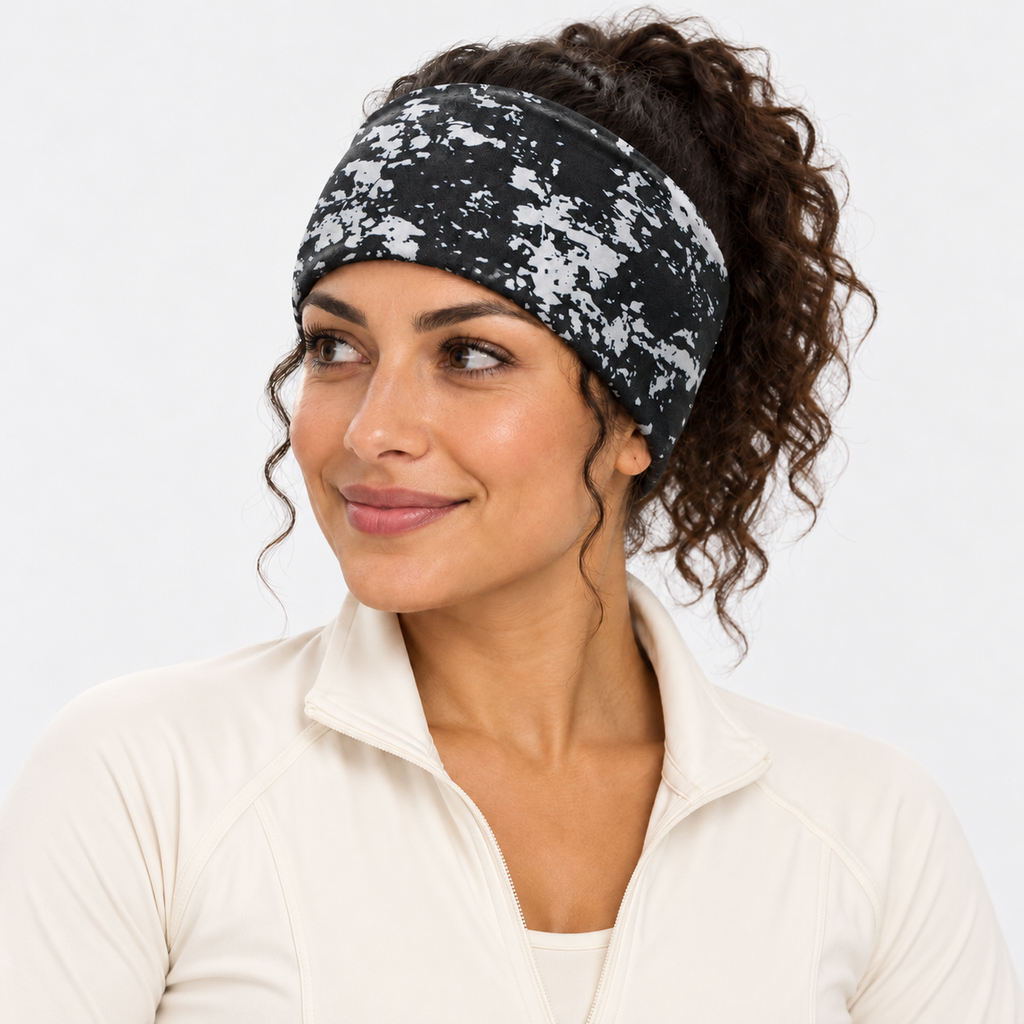 The Winter Pace | Wide Thermal Sports Headband - Black - Model