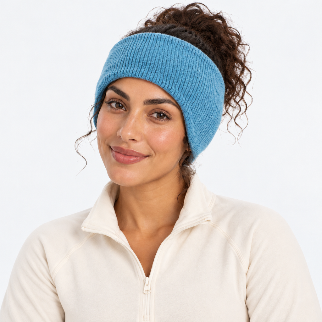 The Frost Line | Thermal Ear Warmer Headband - Blue - Model