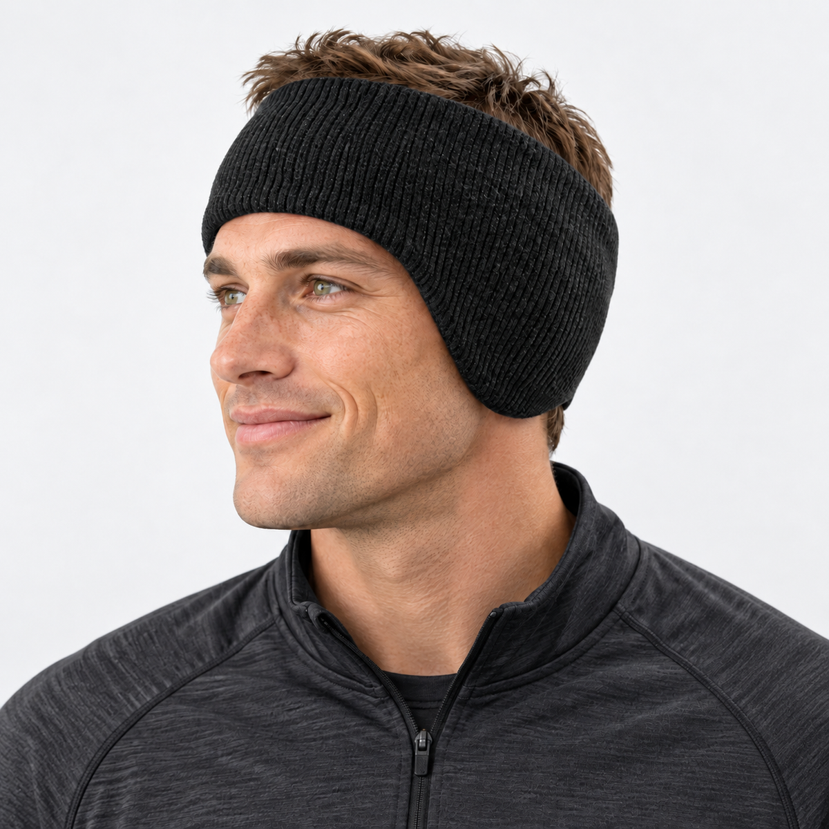 The Frost Line | Thermal Ear Warmer Headband - Black - Model