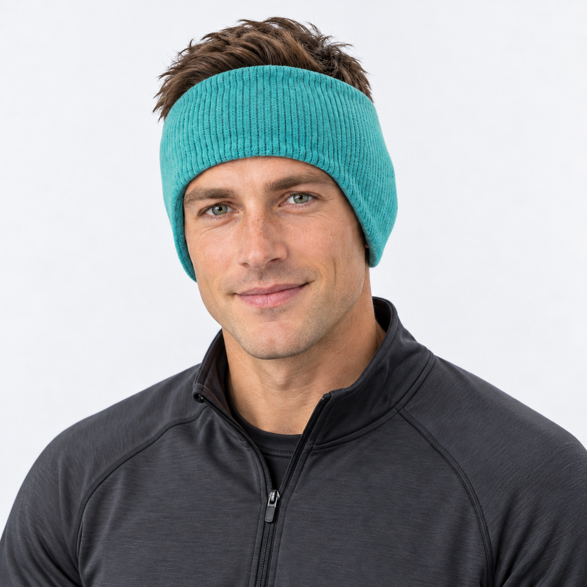 The Frost Line | Thermal Ear Warmer Headband - Lake Blue - Model