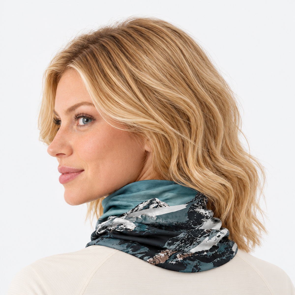 The Trailblazer | UV-Shield Ice Silk Performance Gaiter - Alpine Horizon - Model
