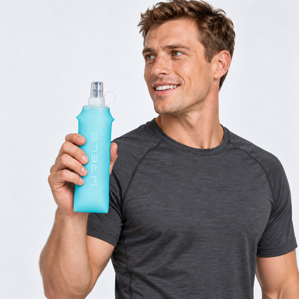 The Flow Flask | Collapsible 500ml Soft Flask - Light Blue - Model