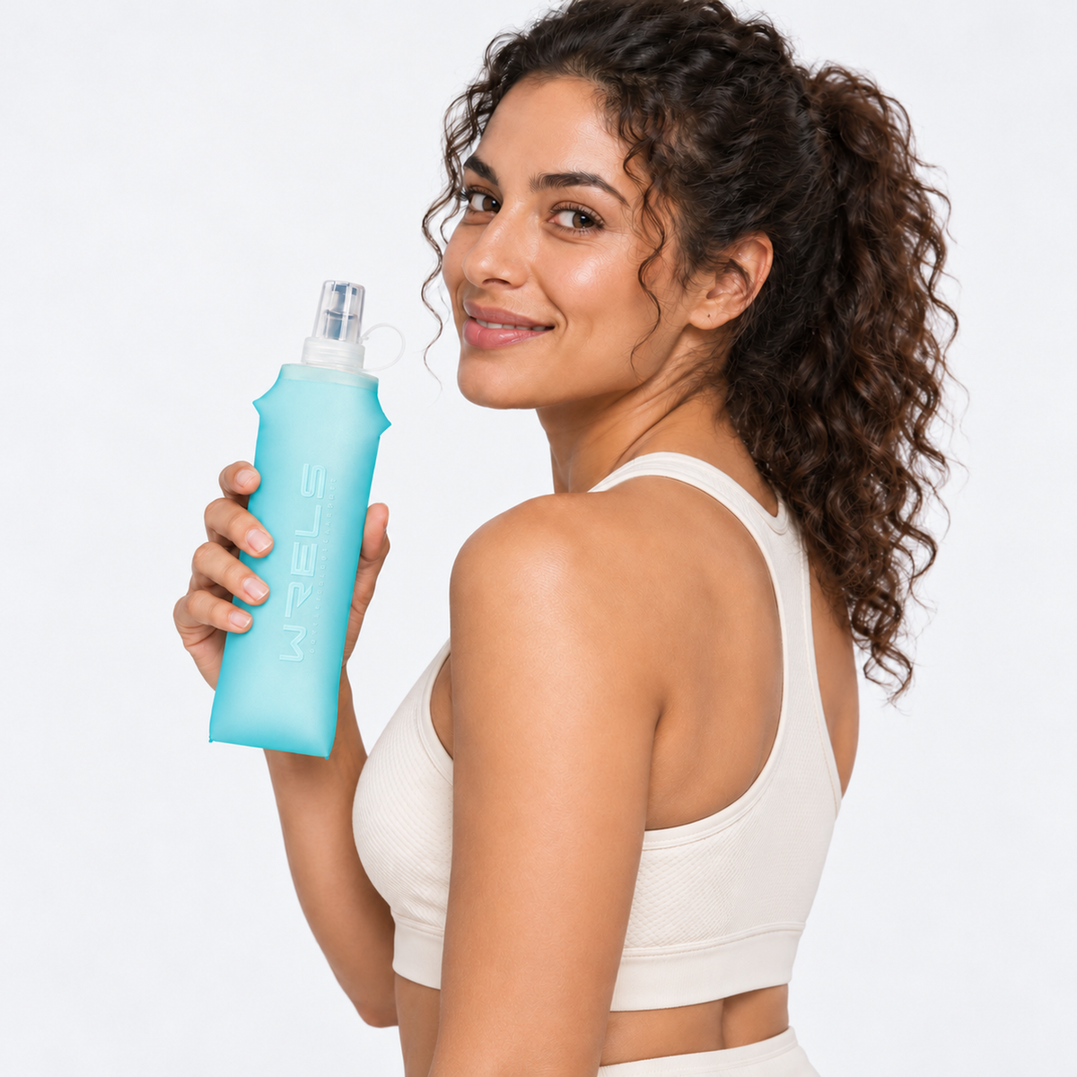 The Flow Flask | Collapsible 500ml Soft Flask - Light Blue - Model