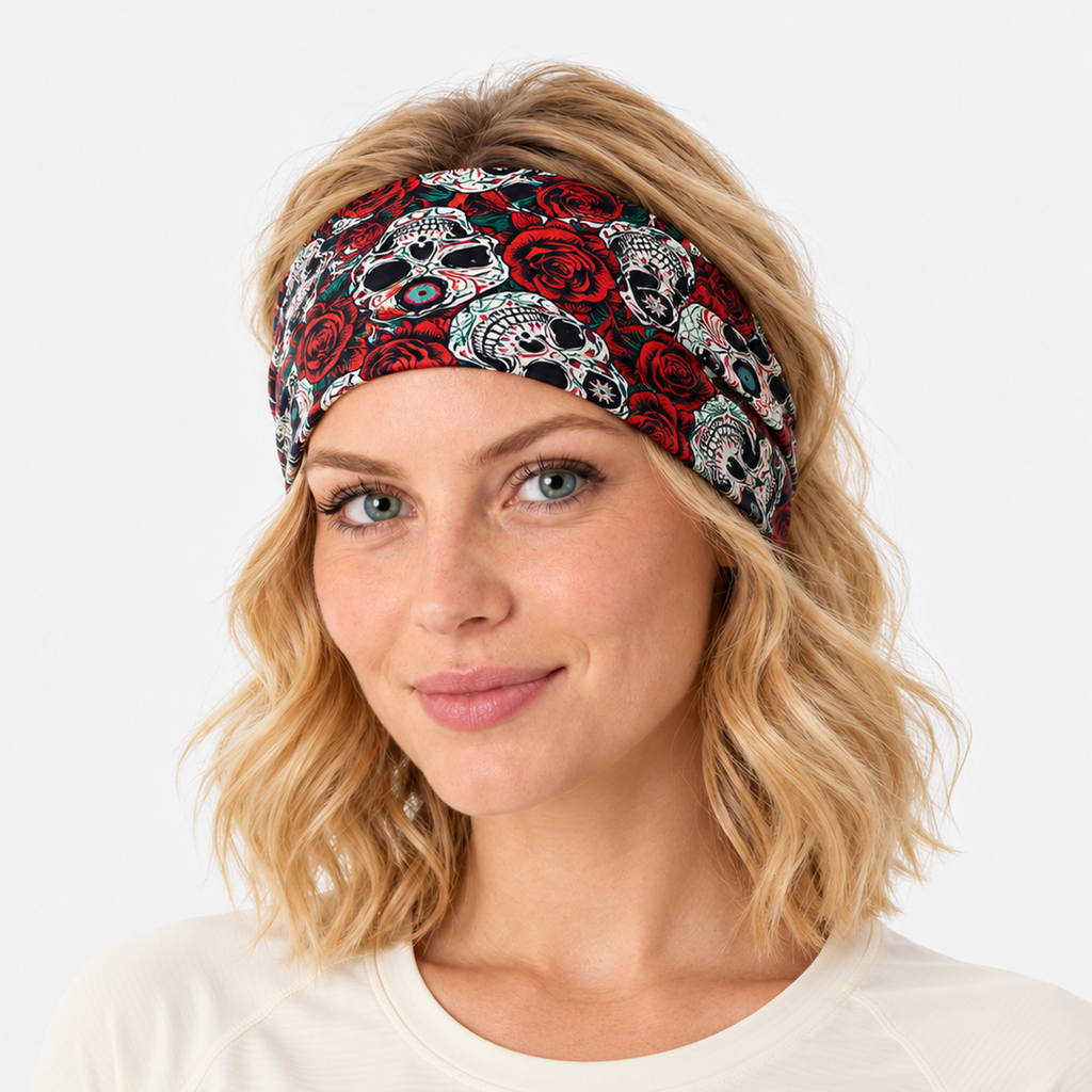 The Cipher | Ice Silk Street-Edge Gaiter - Skulls & Roses - Model