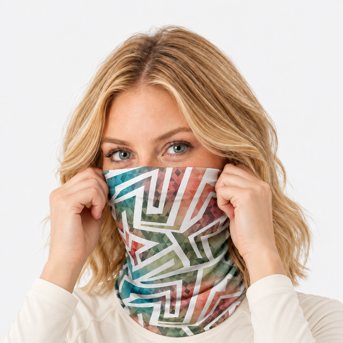 The Artisan Canvas | Seamless Ice Silk Expression Gaiter - Renaissance Flow - Model