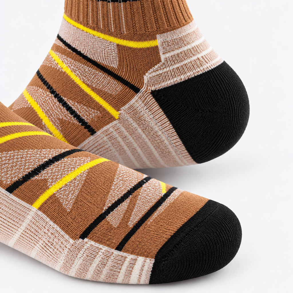 The Peak Step | Terry-Cushioned Wool Outdoor Socks - Brown - Product detail