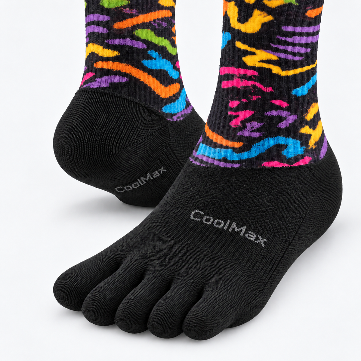 The Free Stride | Breathable Five-Toe Running Socks - Black - Product detail