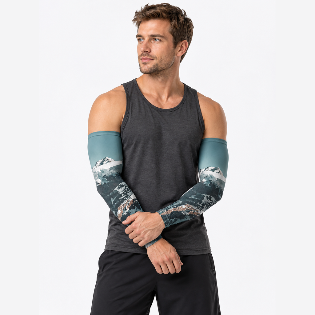 The Sunbound Set | Ice Silk Neck Gaiter & Arm Sleeves - Summit - Arm sleeves on model