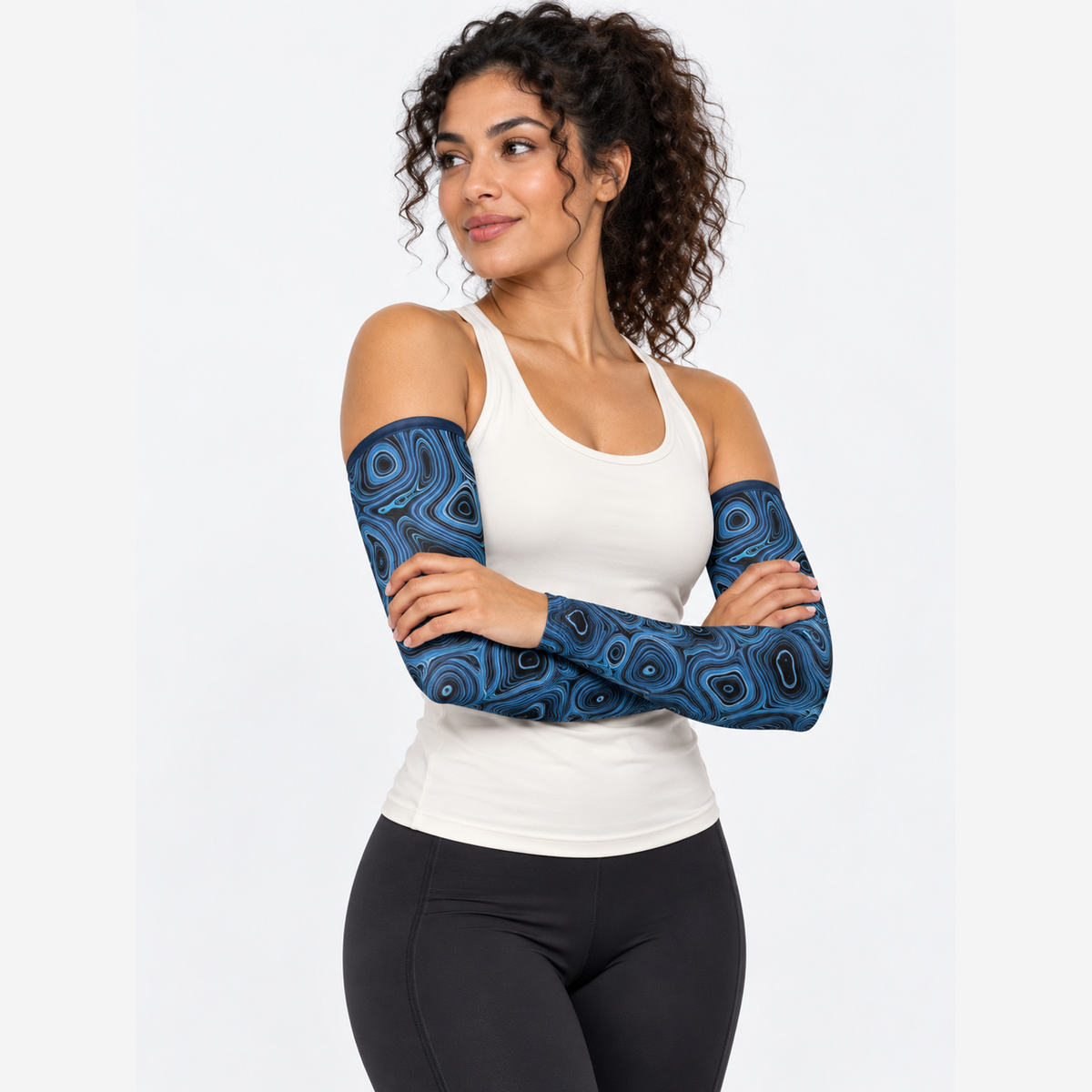 The Sunbound | Ice Silk Arm Sleeves - Horizon - Model