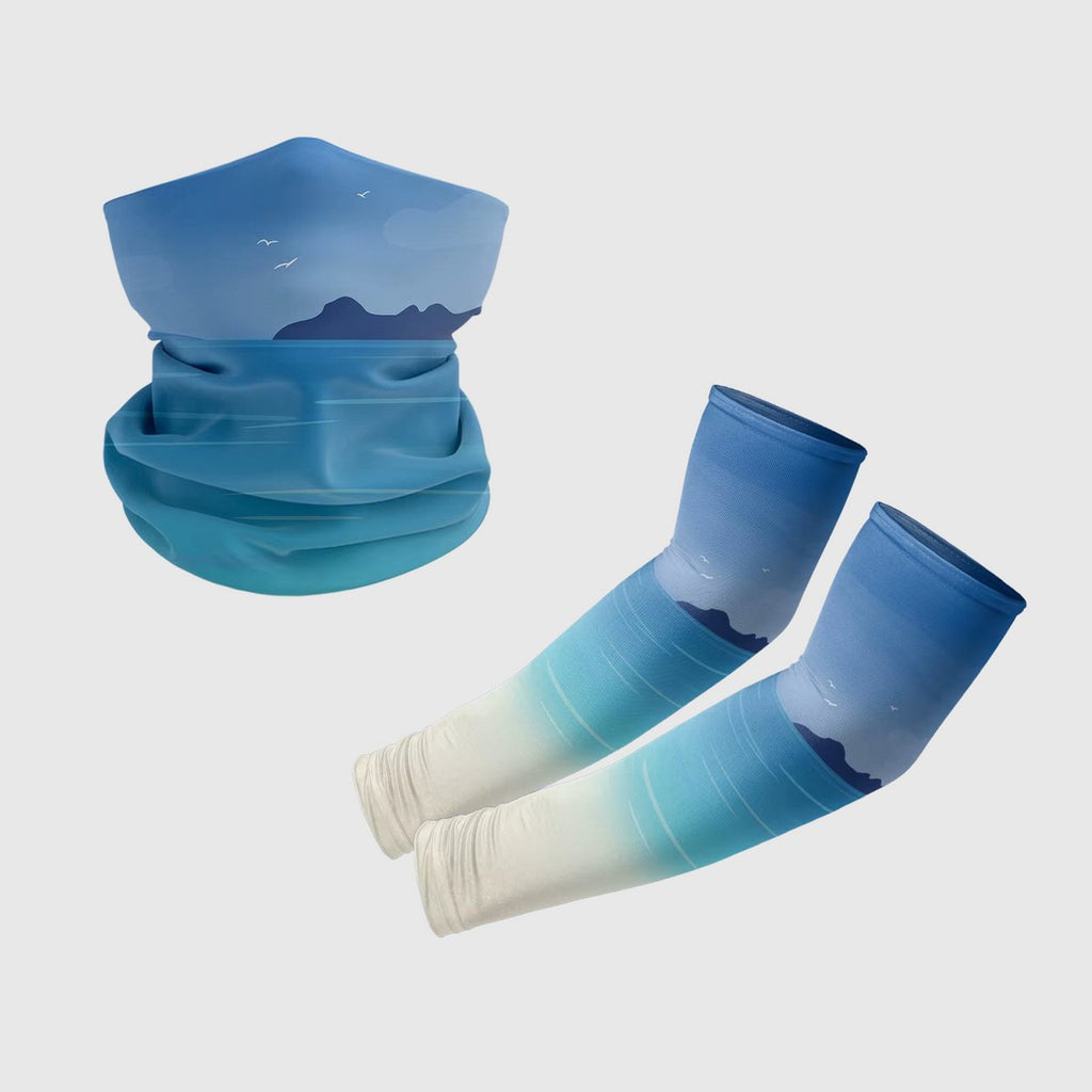 The Sunbound Set | Ice Silk Neck Gaiter & Arm Sleeves - Oceanmist - Complete set
