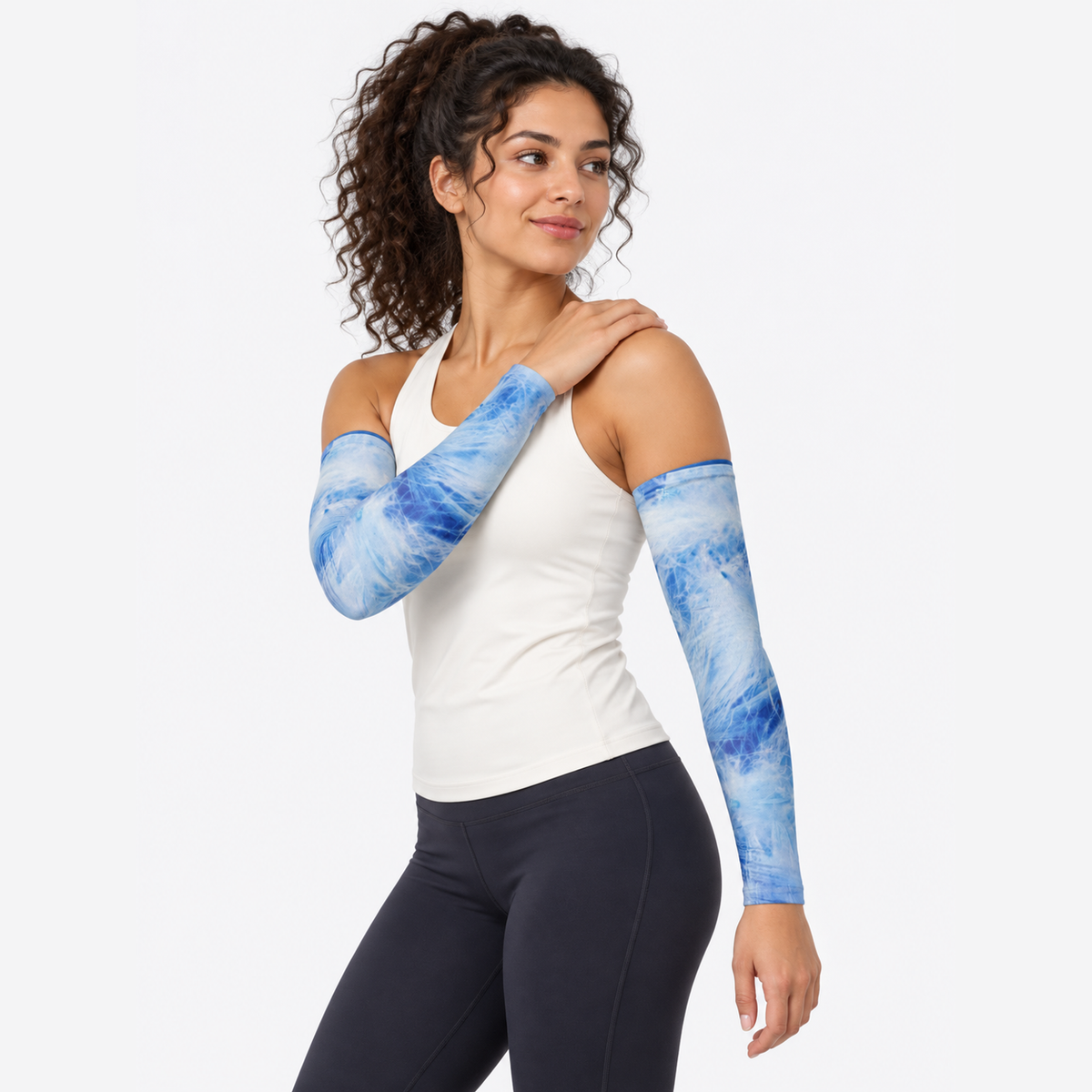 The Sunbound | Ice Silk Arm Sleeves - Drift - Model